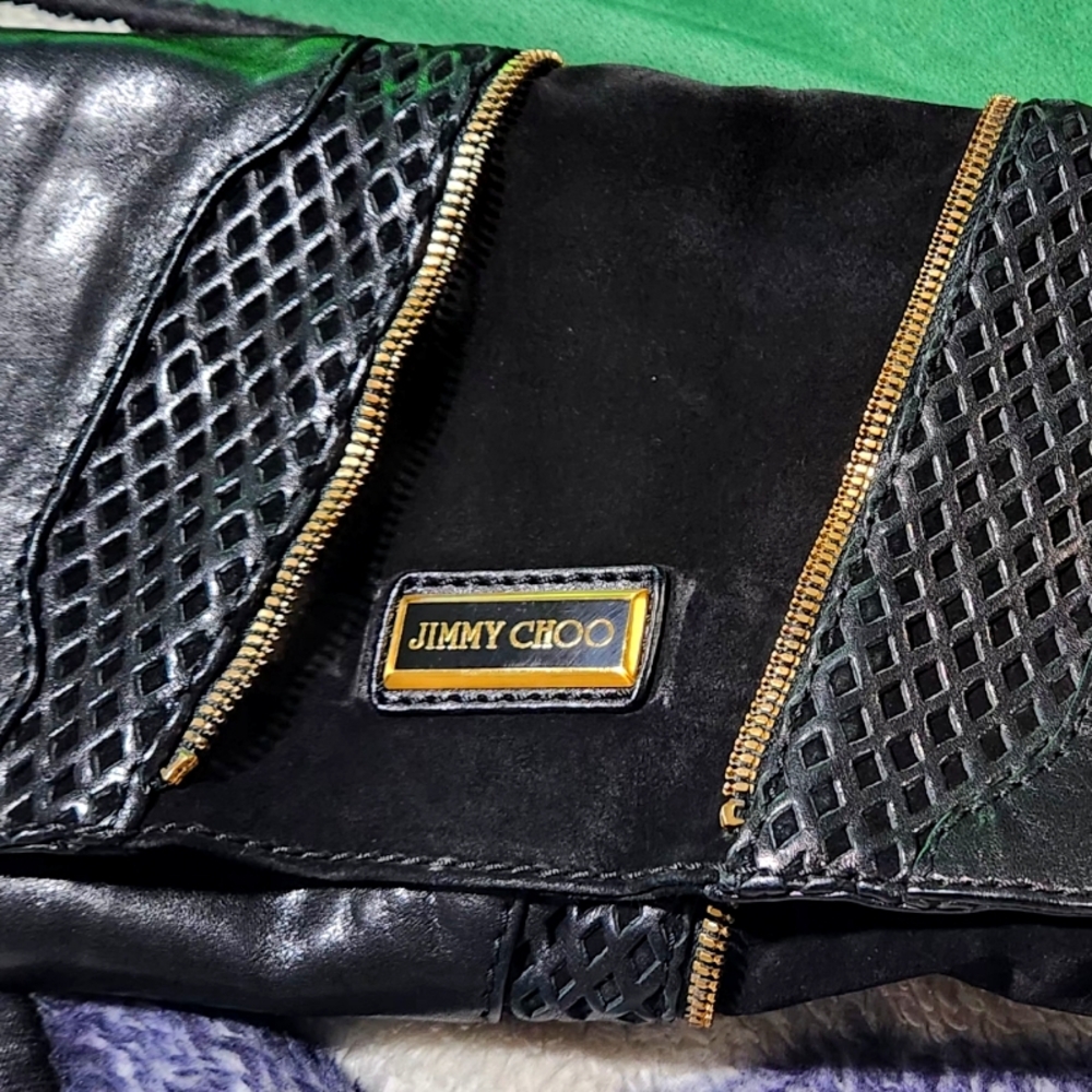 Jimmy Choo black zipper purse